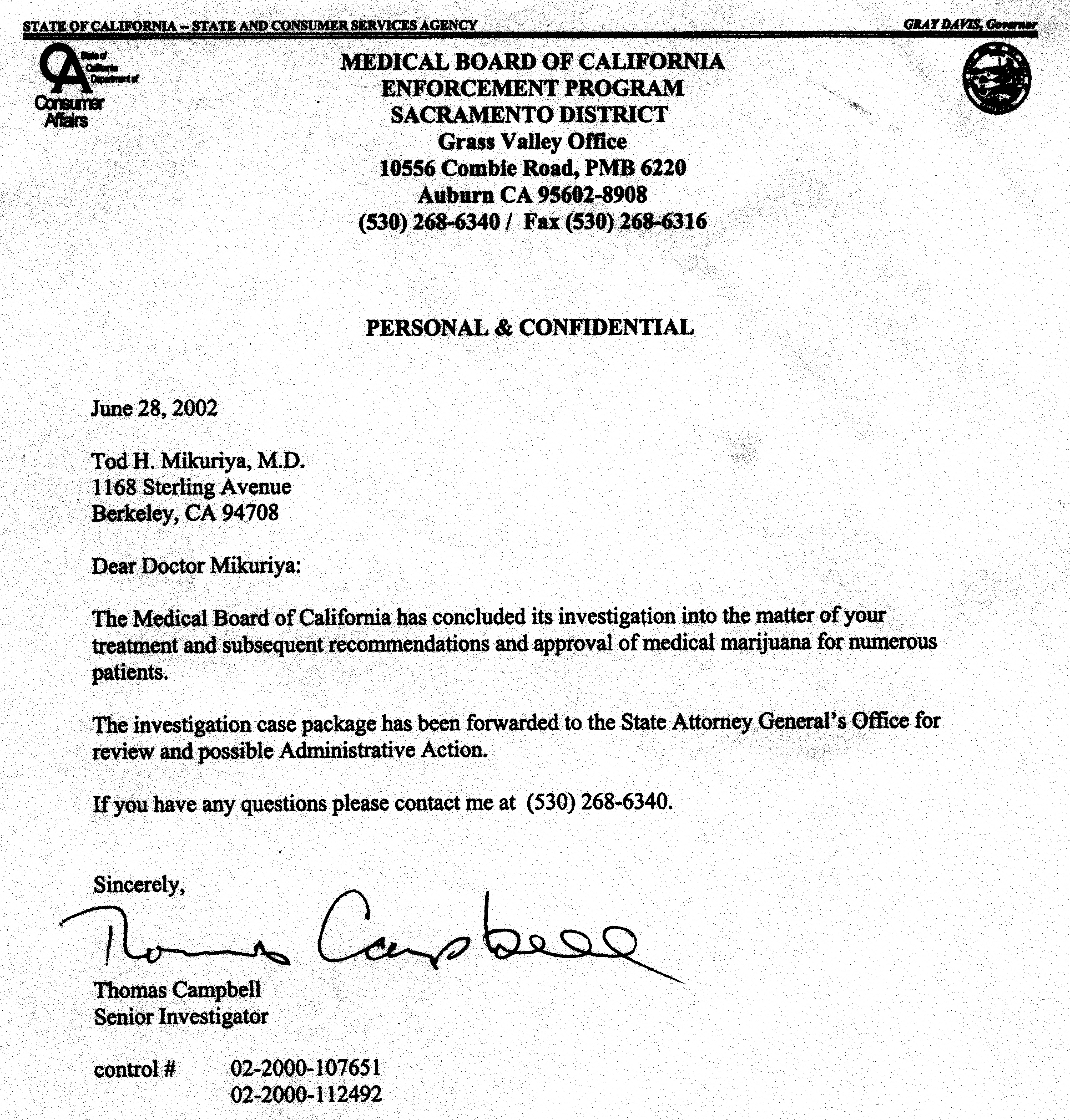 the case against tod mikuriya md oshaughnessys medical marijuana recommendation letter